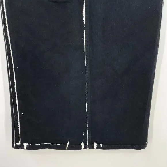 Proenza Schouler | Calder Skirt in Black Multi Contrast Printed Denim Pencil 25 - Picture 10 of 14